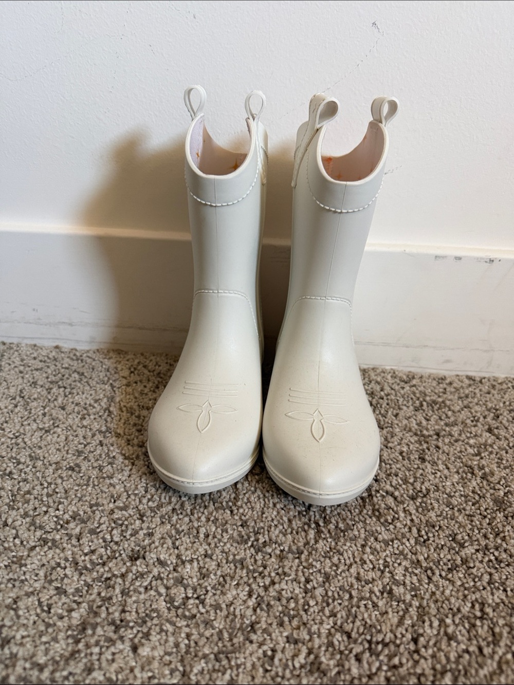 Kids Dakota Ridge Waterproof Rain Cowboy Boots - White